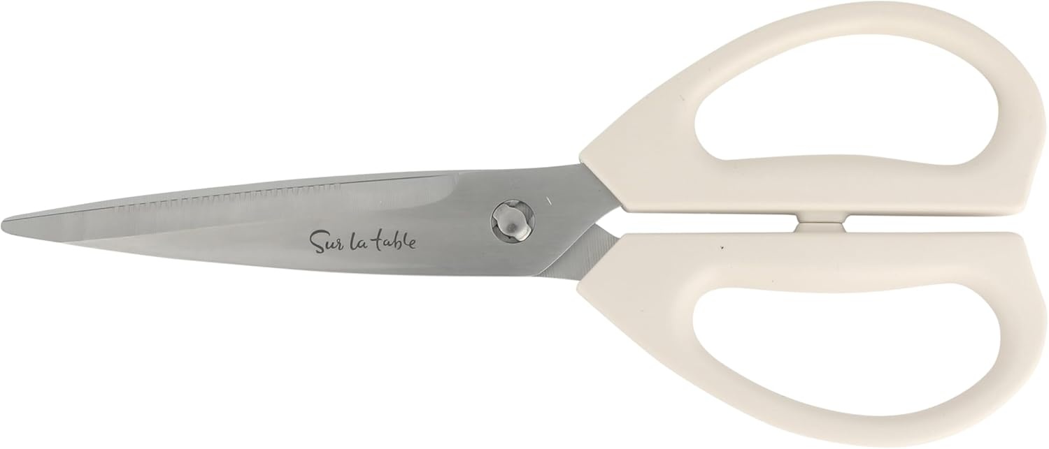 image:imageSur La Table Kitchen Essentials Tasting Kitchen HighCarbon German Steel 7 Piece Full Tang Forged Cutlery Knife Block Set Eggshell White WAshwood BlockEggshell White w Ashwood Block