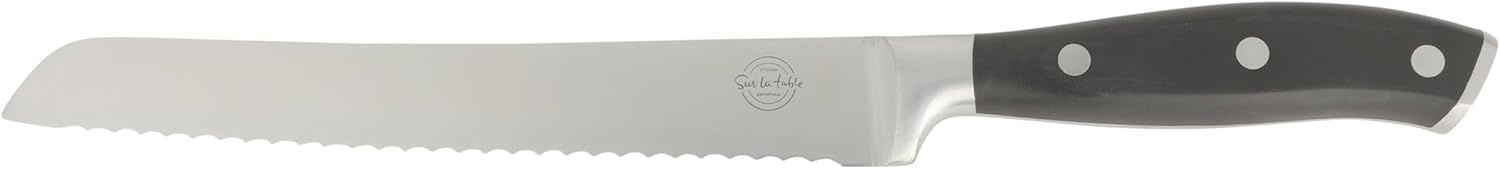 image:imageSur La Table Kitchen Essentials Tasting Kitchen HighCarbon German Steel 7 Piece Full Tang Forged Cutlery Knife Block Set Eggshell White WAshwood BlockBlack