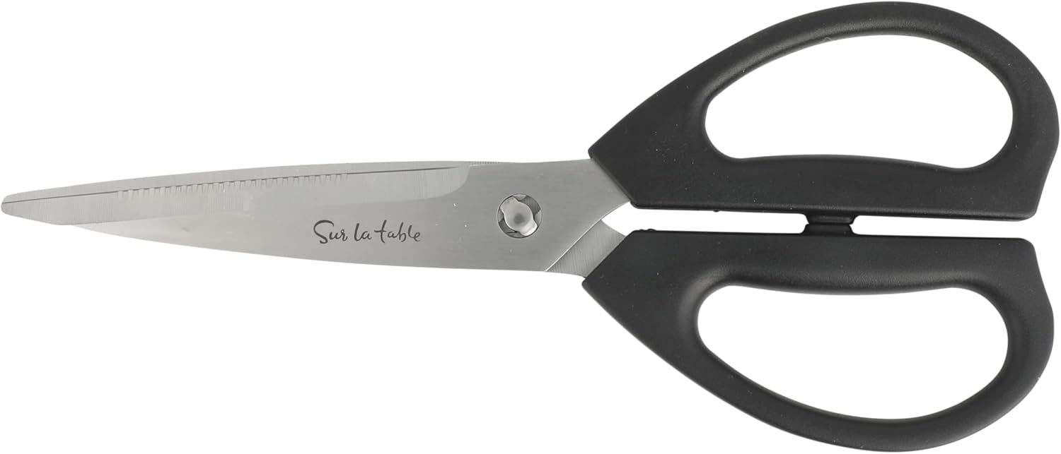 image:imageSur La Table Kitchen Essentials Tasting Kitchen HighCarbon German Steel 7 Piece Full Tang Forged Cutlery Knife Block Set Eggshell White WAshwood BlockBlack