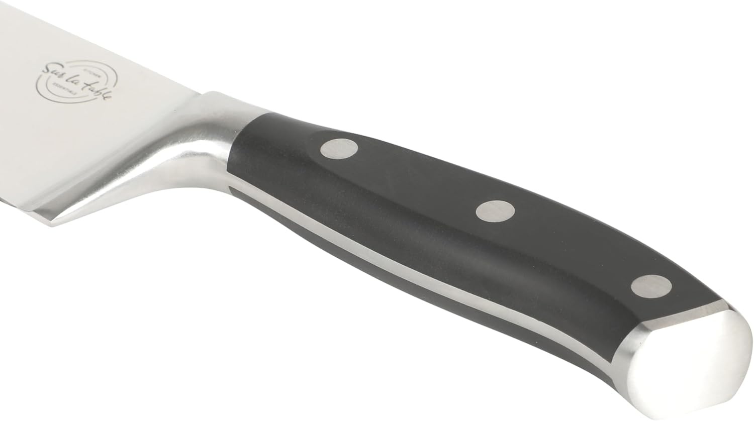 image:imageSur La Table Kitchen Essentials Tasting Kitchen HighCarbon German Steel 7 Piece Full Tang Forged Cutlery Knife Block Set Eggshell White WAshwood BlockBlack