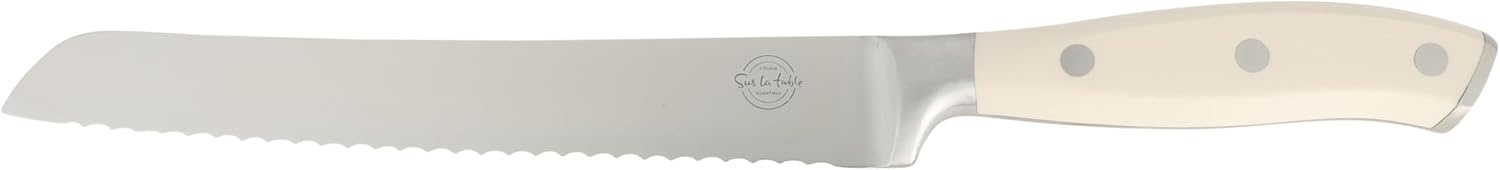 image:imageSur La Table Kitchen Essentials Tasting Kitchen HighCarbon German Steel 7 Piece Full Tang Forged Cutlery Knife Block Set Eggshell White WAshwood BlockEggshell White w Ashwood Block