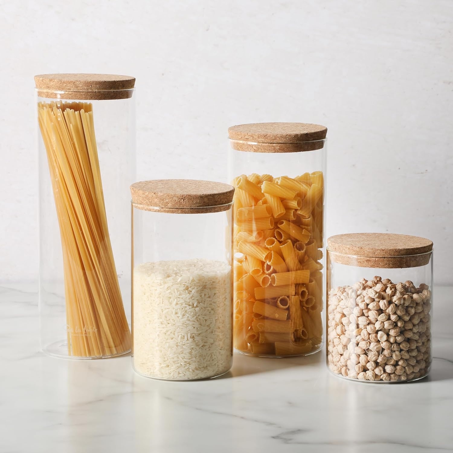 image:imageSur La Table Lyon Court 4Piece Glass Canister Set with Airtight Trigger Clamp Lids Clear 71 oz 54 oz 37 oz amp 225 oz Sizes Rubber Gasket Seal Dishwasher Safe Food Storage JarsSet of 4 57 oz 45 oz 34 oz 25 oz