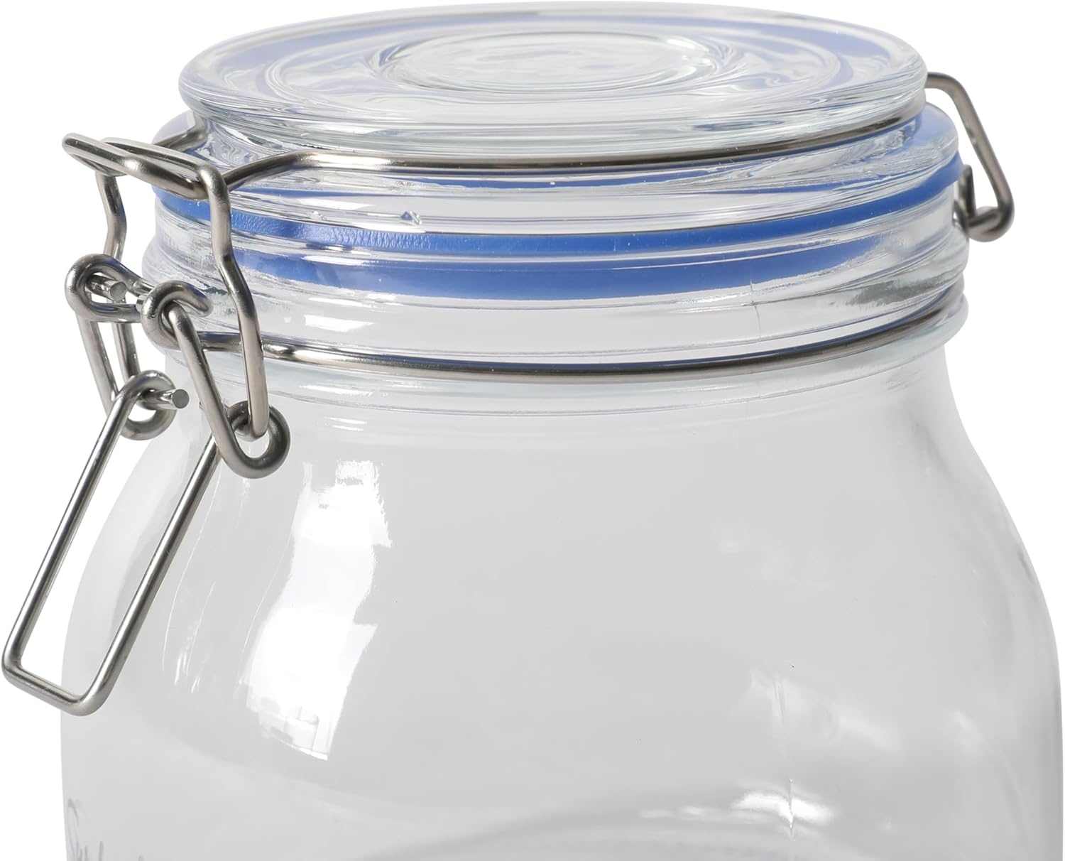 image:imageSur La Table Lyon Court 4Piece Glass Canister Set with Airtight Trigger Clamp Lids Clear 71 oz 54 oz 37 oz amp 225 oz Sizes Rubber Gasket Seal Dishwasher Safe Food Storage JarsSet of 4 71 oz 54 oz 37 oz 225 oz