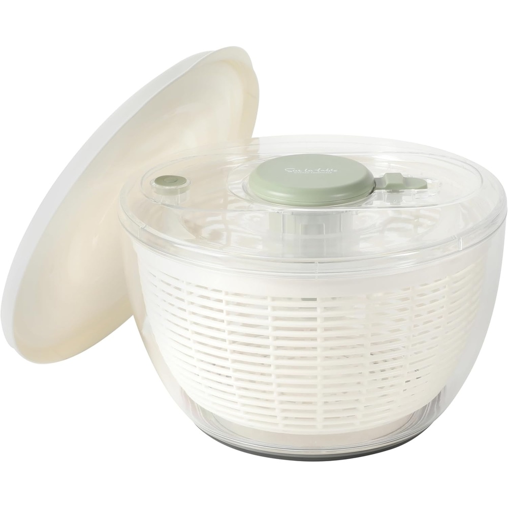 image:imageSur La Table Kitchen Essential 63 Qt Salad Spinner Fruit Wahser Fruit Washing Bowl with Strainer Vegertable Cleaner Salad Cleaner Lettuce Washer RedJuniper Green
