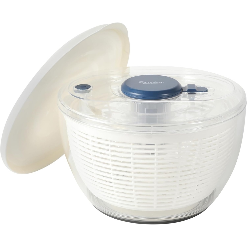 image:imageSur La Table Kitchen Essential 63 Qt Salad Spinner Fruit Wahser Fruit Washing Bowl with Strainer Vegertable Cleaner Salad Cleaner Lettuce Washer RedNavy Blue