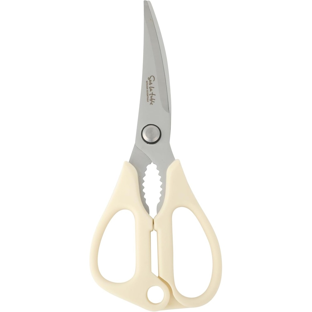 image:imageSur La Table Kitchen Essential Kitchen Scissors with Stainless Steel Blades AllPurpose Shears with Comfortable White Handles for Food Prep Cutting amp Everyday Use