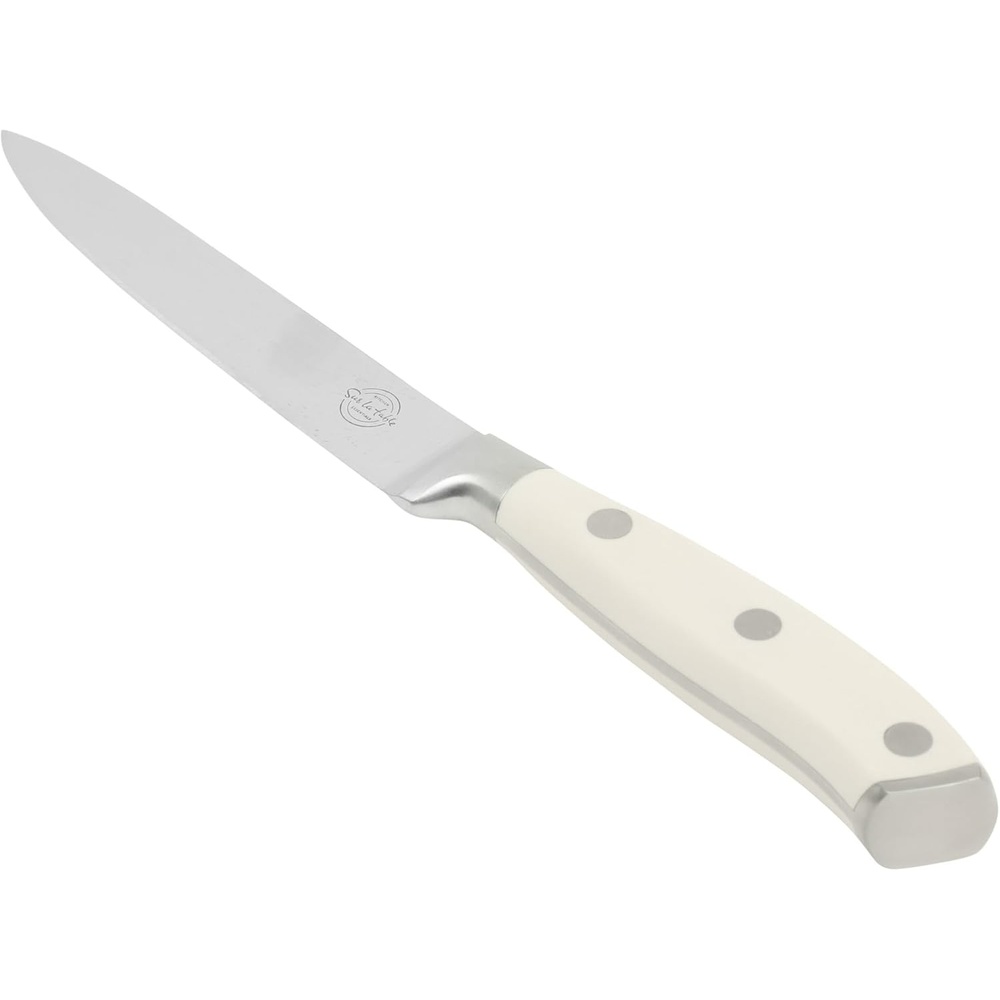 image:imageSur La Table Kitchen Essential Tasting Kitchen German Steel Santoku Knife 7Inch Stainless Steel Blade Professional Kitchen Knife with White Handle and Forged Full TangEggshell White 5 Utility