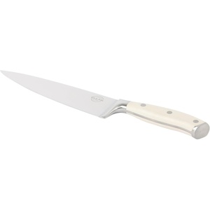 image:imageSur La Table Kitchen Essential Tasting Kitchen German Steel Chefs Knife 8Inch Stainless Steel Blade  Professional Kitchen Knife with Black Handle and Forged Full TangEggshell White