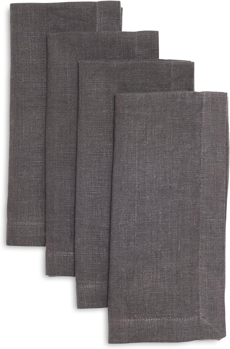 image:imageSur La Table Linen Napkins Set of 4 Exclusive Color HoneyCharcoal