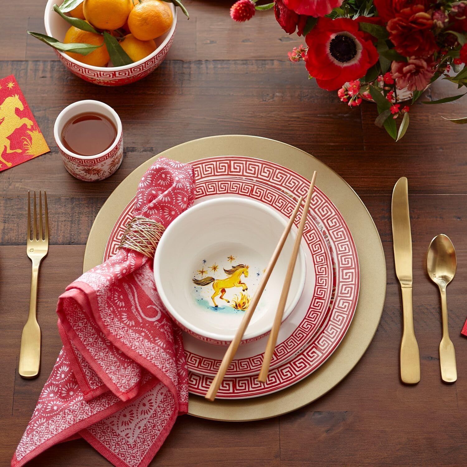 image:imageSur La Table Linen Napkins Set of 4 Exclusive Color HoneyRed