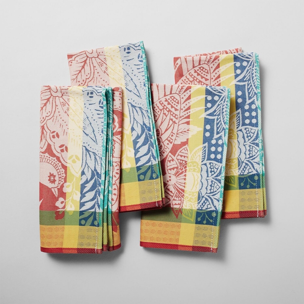 image:imageSur La Table Jacquard Bird of Paradise Napkins Set of 4 Multi