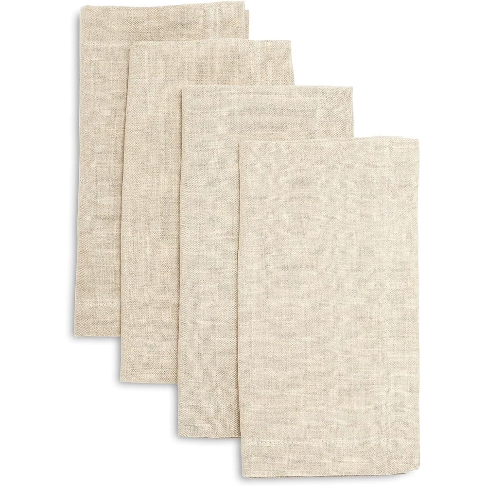 image:imageSur La Table Linen Napkins Set of 4 Exclusive Color HoneyCharcoal