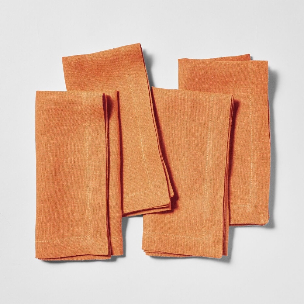 image:imageSur La Table Linen Napkins Set of 4 Exclusive Color HoneyOrange