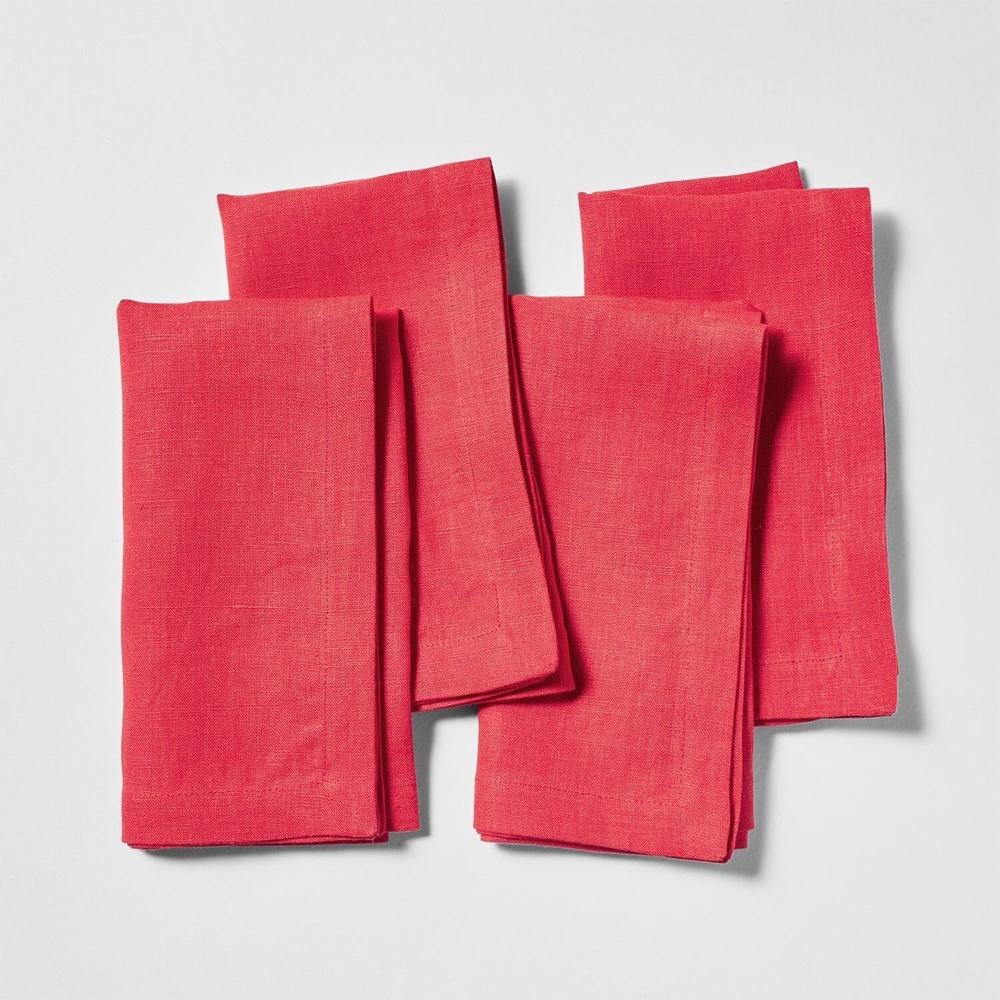 image:imageSur La Table Linen Napkins Set of 4 Exclusive Color HoneyRed
