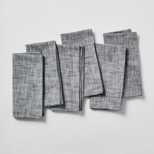 image:imageSur La Table Chambray Napkins Set of 6 WhiteBlack