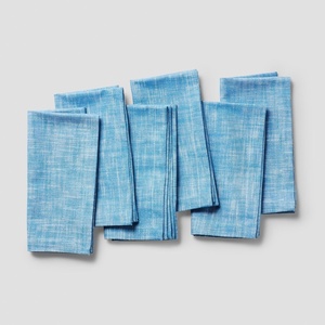 image:imageSur La Table Chambray Napkins Set of 6 WhiteBlue