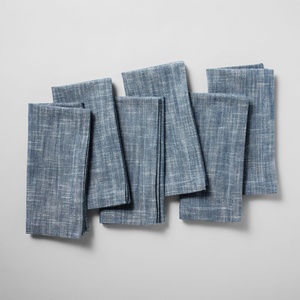 image:imageSur La Table Chambray Napkins Set of 6 WhiteIndigo