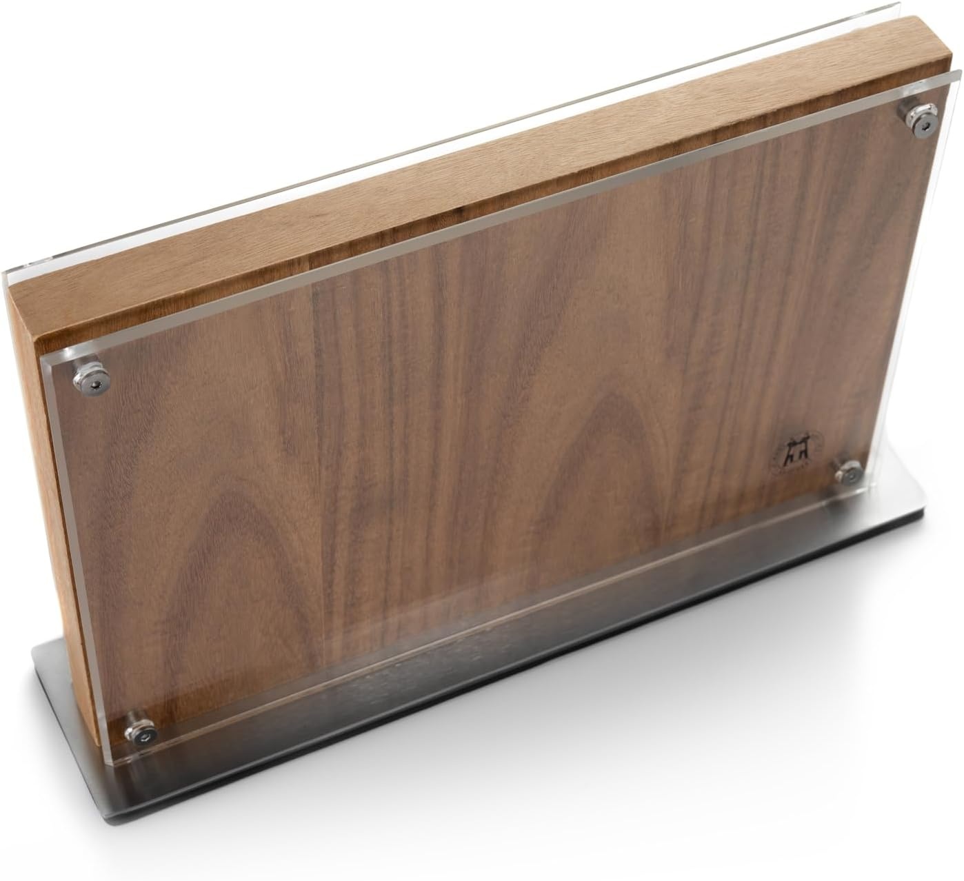 image:imageSchmidt Brothers Acacia Midtown Magnetic Knife Block Acacia Hardwood and Acrylic Shield Universal Cutlery Storage For 810 KnivesAcacia Downtown