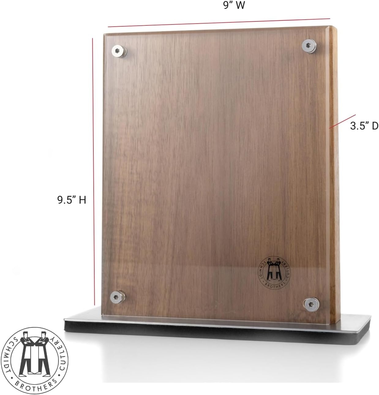 image:imageSchmidt Brothers Acacia Midtown Magnetic Knife Block Acacia Hardwood and Acrylic Shield Universal Cutlery Storage For 810 KnivesAcacia Midtown
