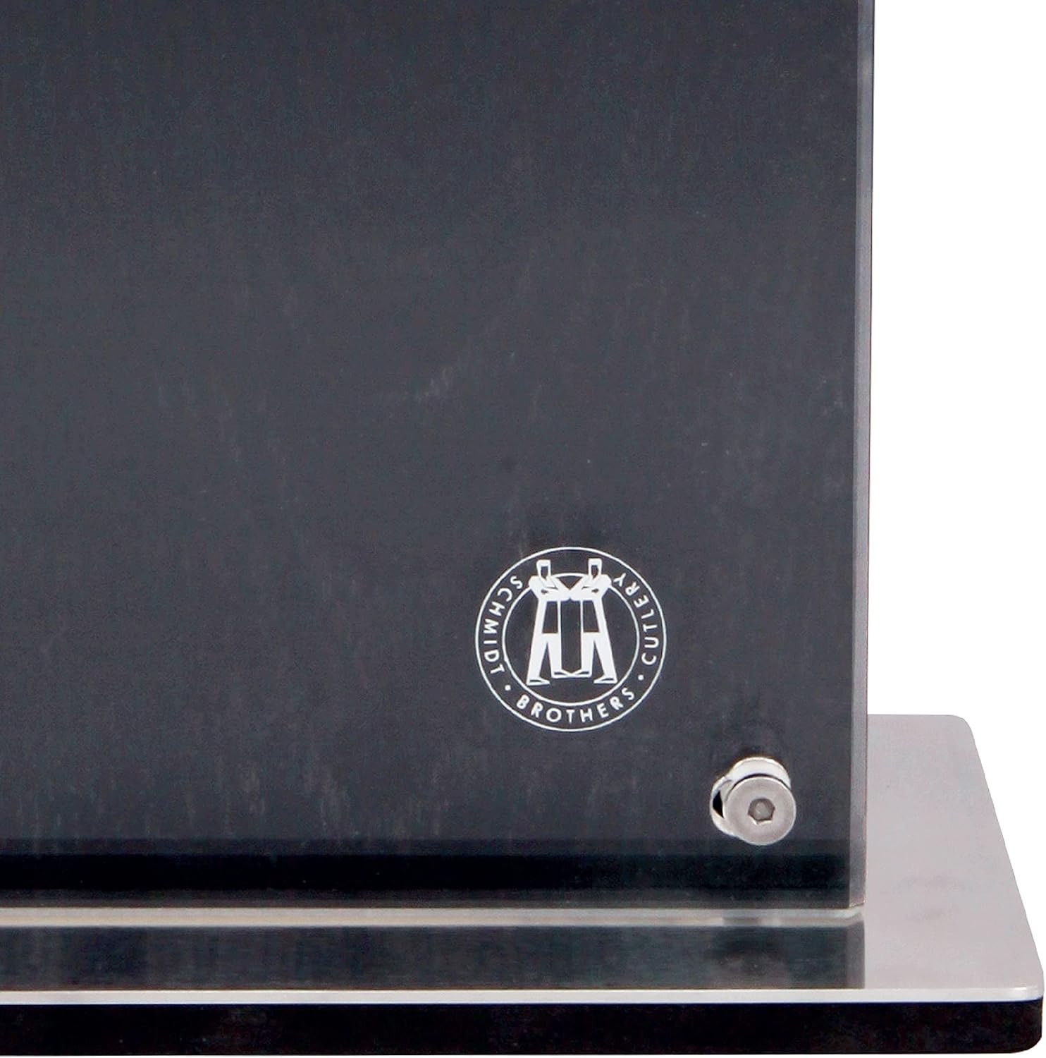 image:imageSchmidt Brothers Acacia Midtown Magnetic Knife Block Acacia Hardwood and Acrylic Shield Universal Cutlery Storage For 810 KnivesBlack Midtown