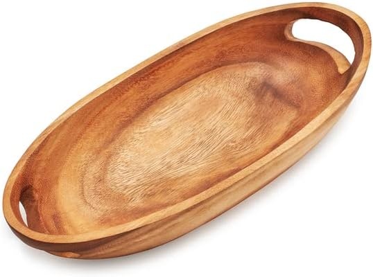 image:imageSur La Table Acacia Serving Tray with Handles Brown