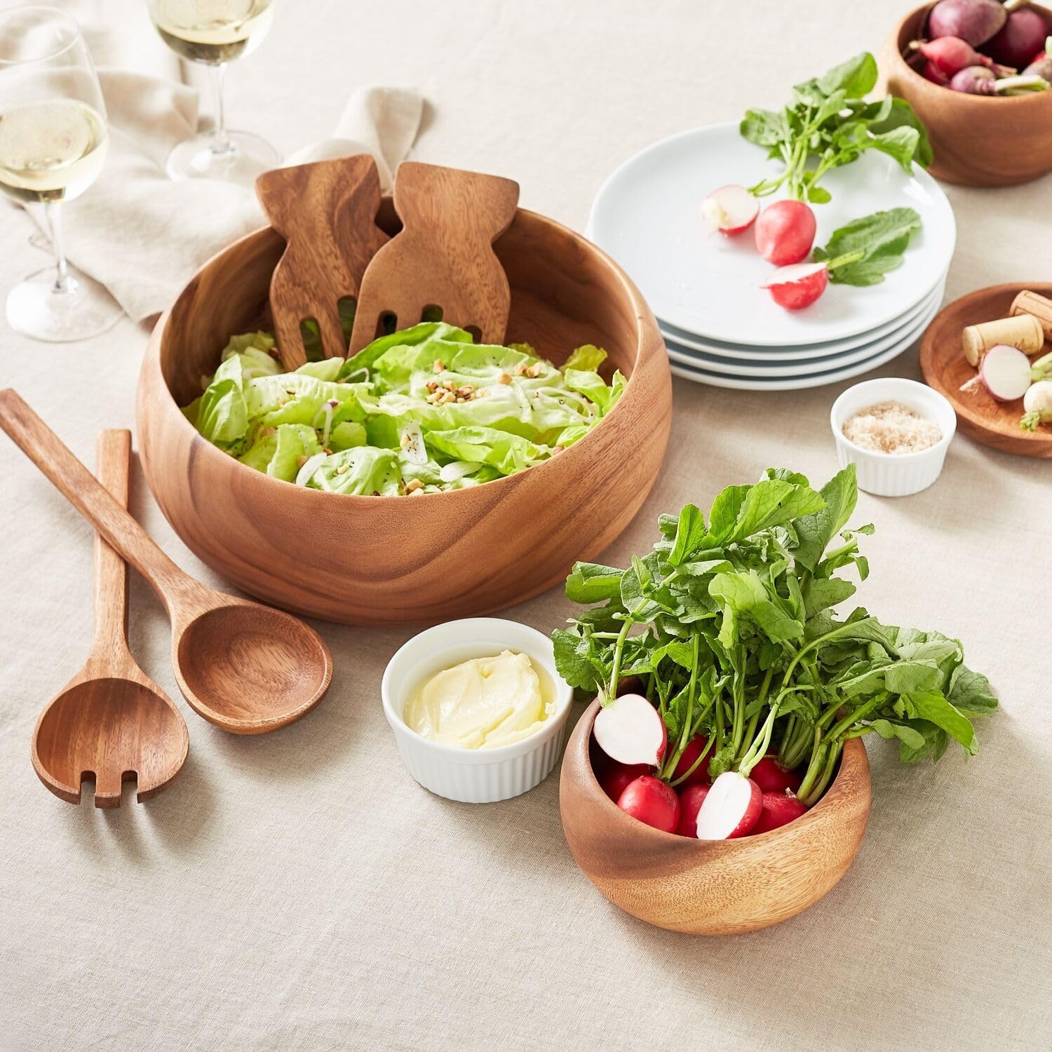 image:imageSur La Table Acacia Wood Curved Serving Bowl