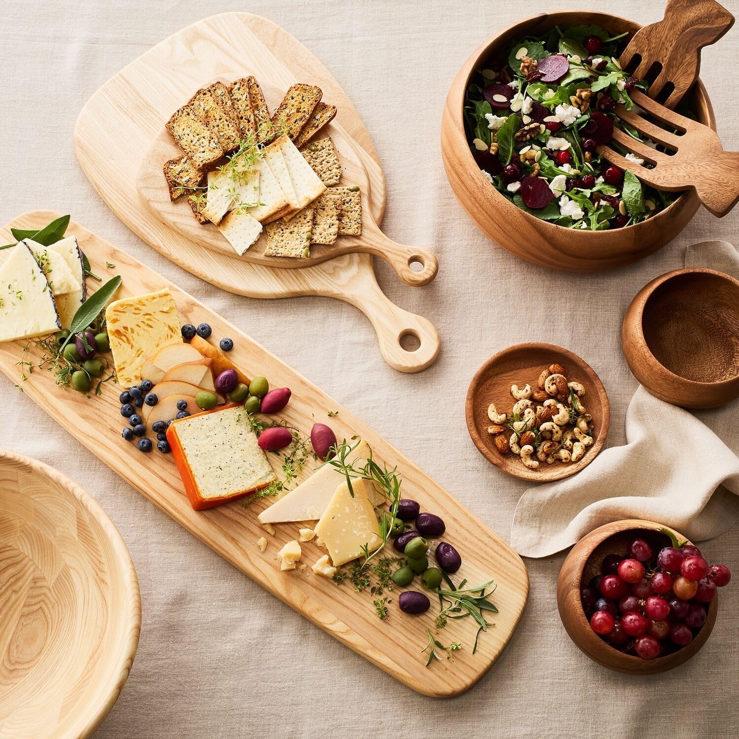image:imageSur La Table Acacia Wood Curved Serving Bowl