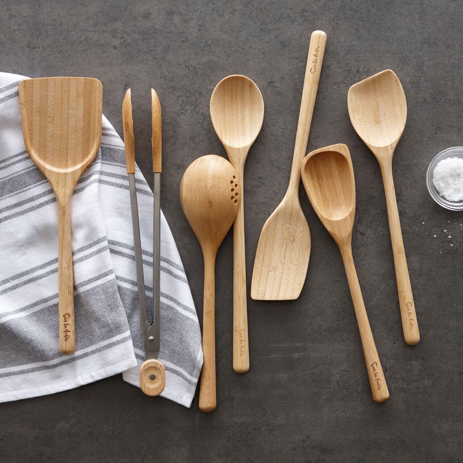 image:imageSur La Table Bamboo Spoon Lightweight Natural Bamboo Cooking Spoon for Stirring Sauting and Serving 14 in