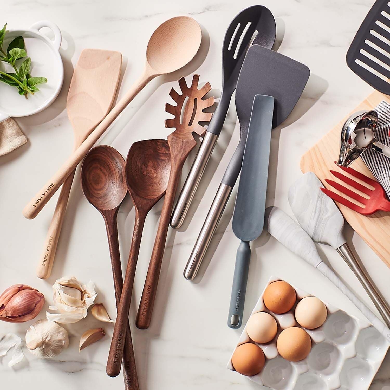 image:imageSur La Table Beechwood Cooking Spoon 14 in German Beechwood Spoon for Stirring Folding and Serving Across All Cookware 14 inTan