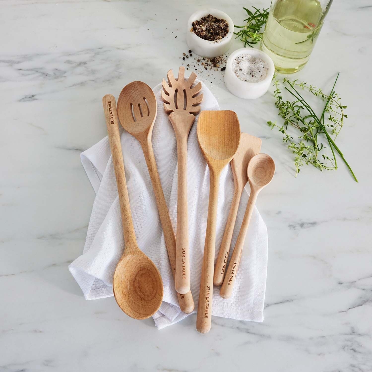 image:imageSur La Table Beechwood Cooking Spoon 14 in German Beechwood Spoon for Stirring Folding and Serving Across All Cookware 14 inTan
