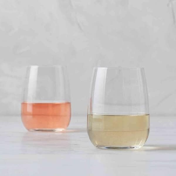 image:imageSur La Table Bistro Stemless Wine Glasses Set of 4 CrystalClear Stemless Wine Glasses for Everyday Dining and Casual Entertaining Set of 4
