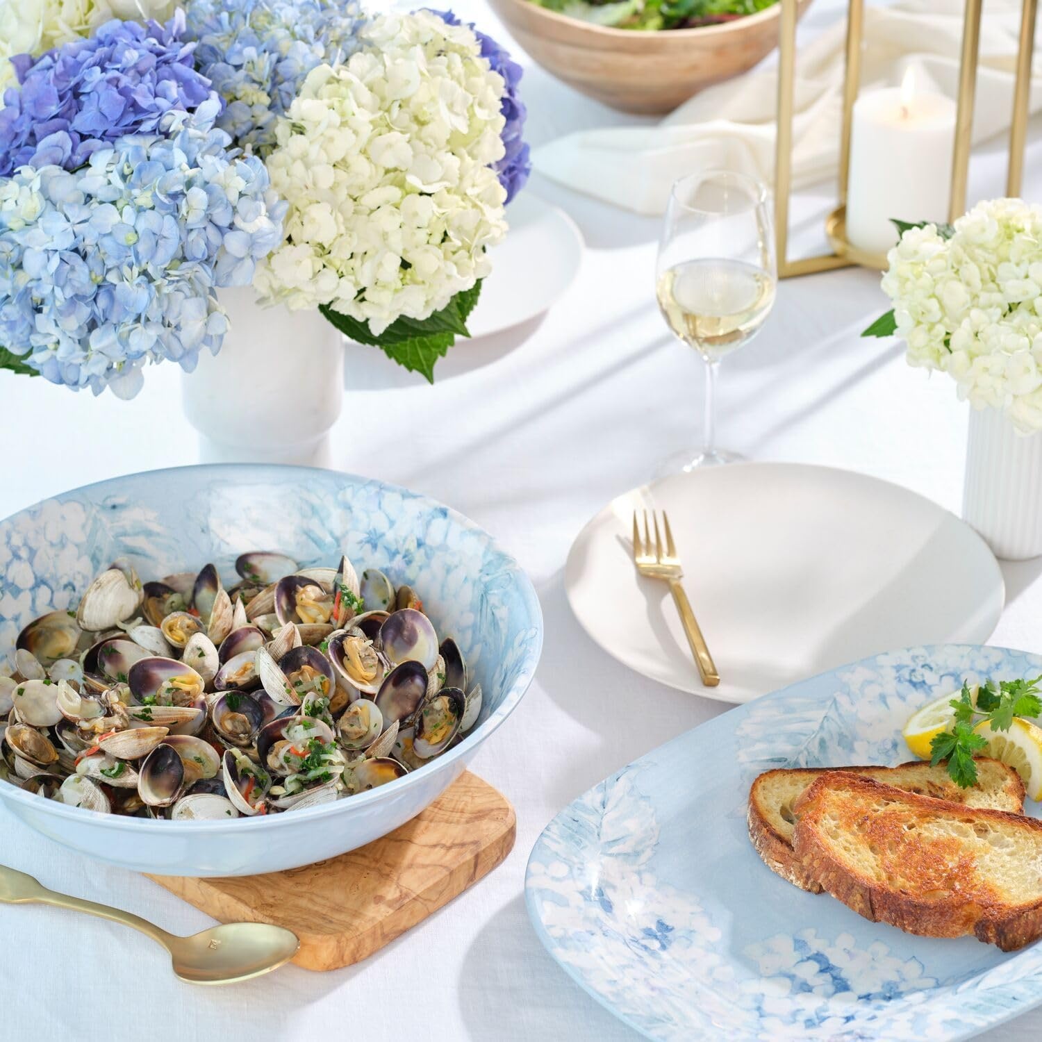 image:imageSur La Table Hydrangea Melamine Serving Bowl Blue
