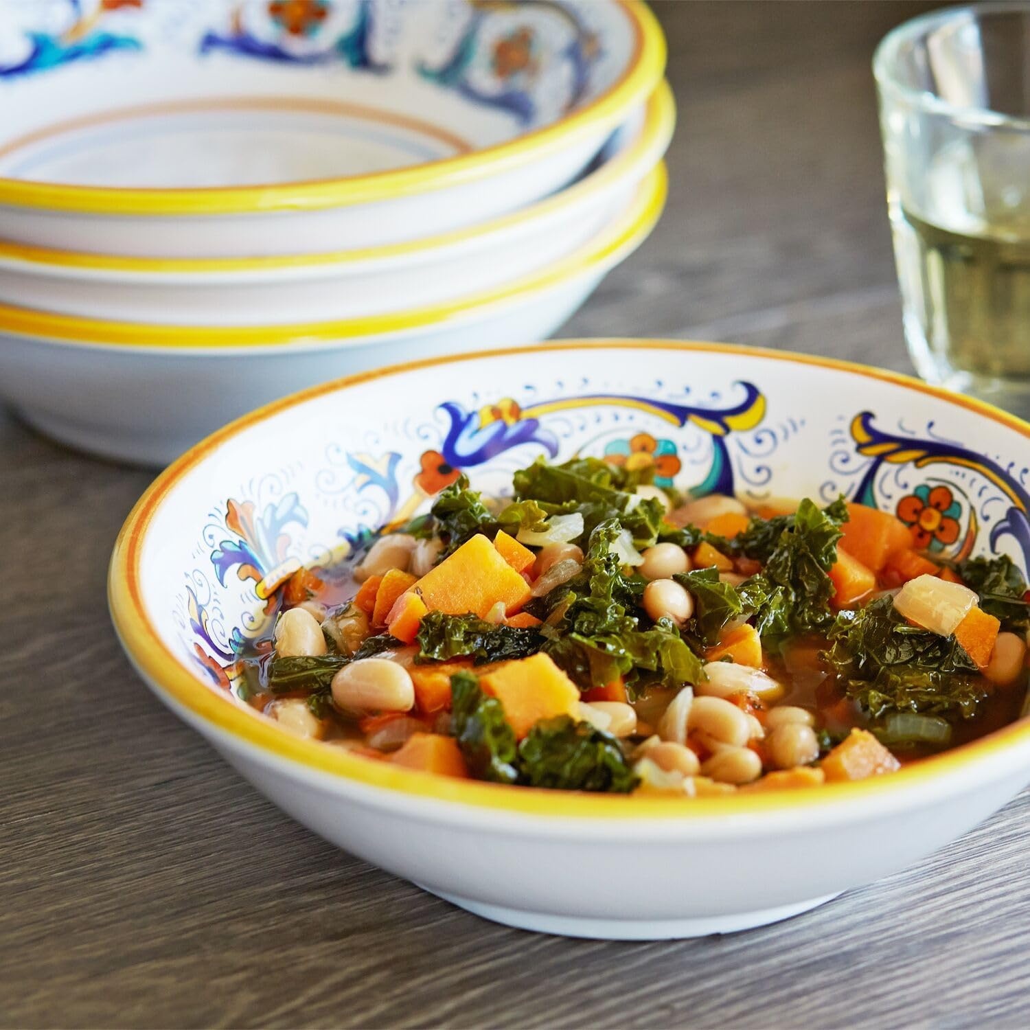 image:imageSur La Table Nova Deruta Pasta Bowl HandPainted Italian Ceramic Serving Dish Colorful RenaissanceInspired Dinnerware Made in Italy