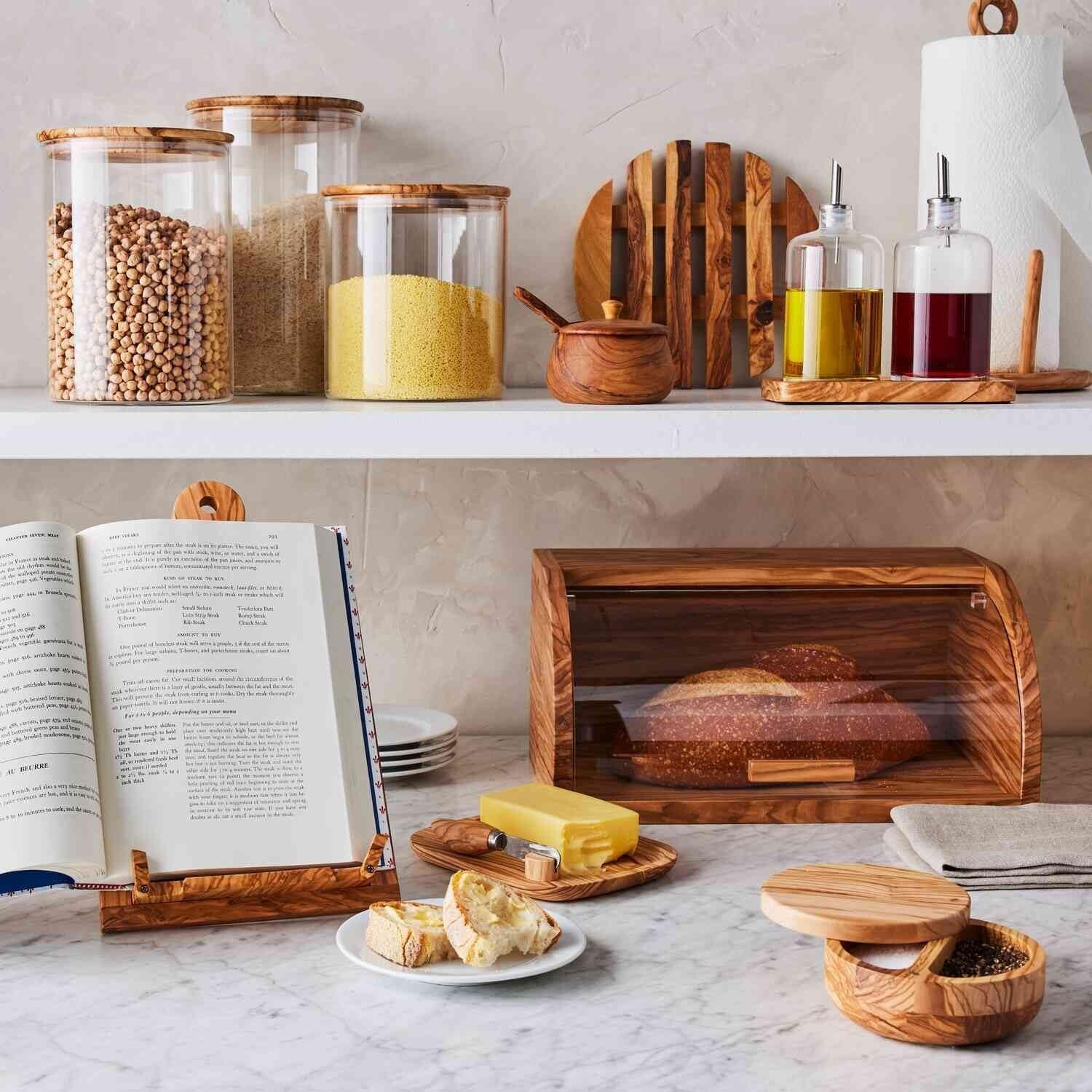 image:imageSur La Table Olivewood Storage Canister ClearClear
