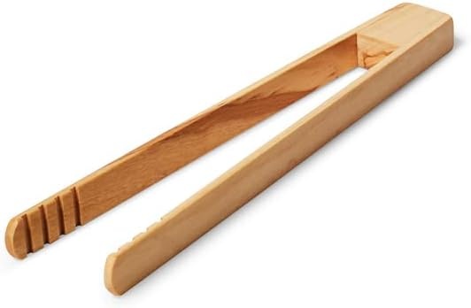 image:imageSur La Table Olivewood Tongs Handcrafted Italian Olivewood Salad and Serving Tongs for Gentle Food Handling