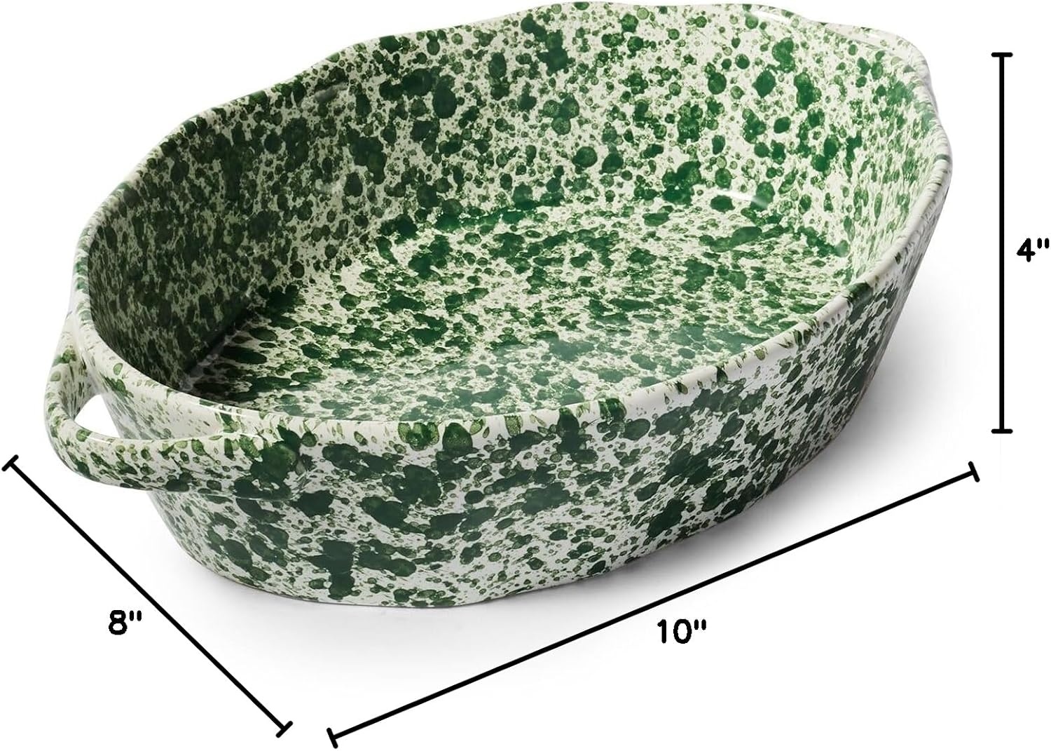 image:imageSur La Table Splatter Stoneware Oval Baker 24 Qt Reactive Glaze Casserole Dish for Baking Roasting and OventoTable Serving 24 Qt