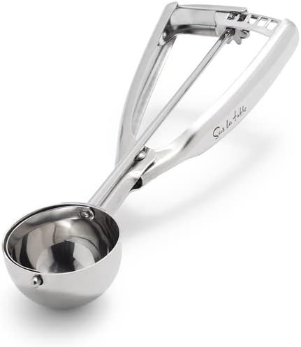 image:imageSur La Table Stainless Steel Ice Cream Scooper Sturdy 188 Stainless Steel Scoop for Clean Round Frozen Treats Servings