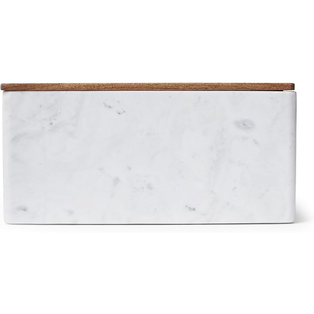 image:imageSur La Table Marble amp Acacia Wood Bread Box Holds 45 Loaves Keeps Bread Fresh in Style