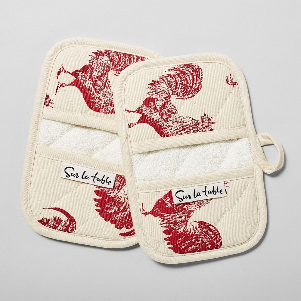 image:imageSur La Table Rooster Mini Mitts Set of 2 Red