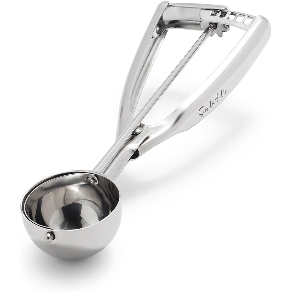 image:imageSur La Table Stainless Steel Ice Cream Scooper Sturdy 188 Stainless Steel Scoop for Clean Round Frozen Treats Servings