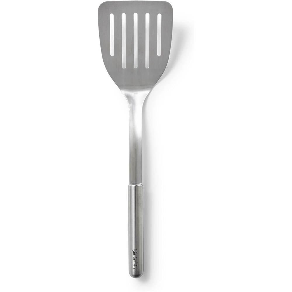 image:imageSur La Table Stainless Steel Slotted Turner Thin Rigid Slotted Blade for Flipping Draining and Serving on All Cooktops