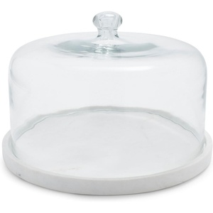 image:imageSur La Table 115 Glass Cloche with White Marble Base  Elegant Cake Pie amp Hors dOeuvres Server Doubles as Party Serving Board