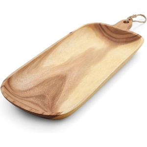 image:imageSur La Table Acacia Oval Serving Platter with Handle Tan
