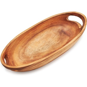 image:imageSur La Table Acacia Serving Tray with Handles Brown