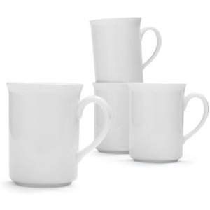 image:imageSur La Table Bistro Mugs Set of 4 White Set of 4 Classic White Porcelain Mugs for Everyday Coffee and Tea Service Set of 4
