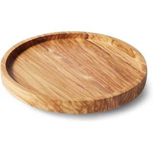 image:imageSur La Table Italian Olivewood Lazy Susan  105 Round Rotating Serving Tray with Raised Edge WarpResistant Wood for Condiments Spices Coffee Pods or Table Centerpiece