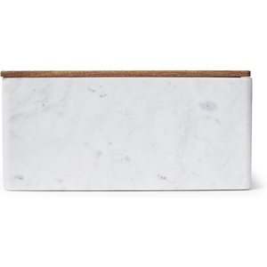 image:imageSur La Table Marble amp Acacia Wood Bread Box  Holds 45 Loaves Keeps Bread Fresh in Style