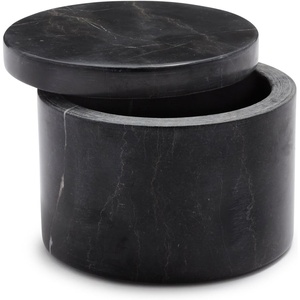 image:imageSur La Table Marquina Marble Salt Keeper  4 Round Salt Cellar with Lid  Black Marble Spice Container for Kitchen or Tabletop Use