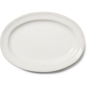 image:imageSur La Table Pearl Stoneware Serving Platter  1437 x 996 ChipResistant Tray with Raised Dot Border amp Distressed Edges VintageInspired Dinnerware Microwave amp Dishwasher