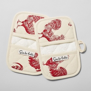 image:imageSur La Table Rooster Mini Mitts Set of 2 Red